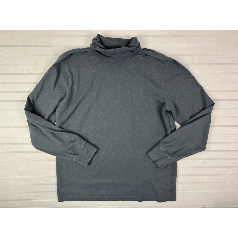 L L Bean Size S Mens Turtleneck Shirt Pullover Long Sleeve Traditional Fit Black